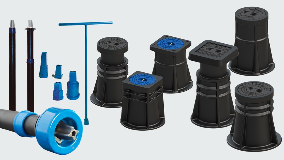 Selection of different types of accessories for gate valves