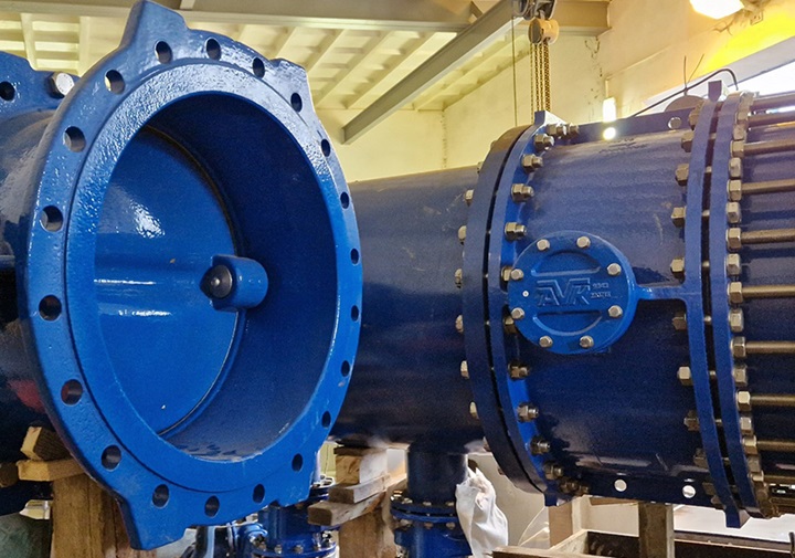Two big double eccentric butterfly valves from AVK 