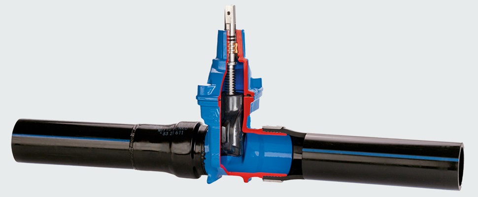 AVK gate valves with PE ends for a fully welded PE pipe system
