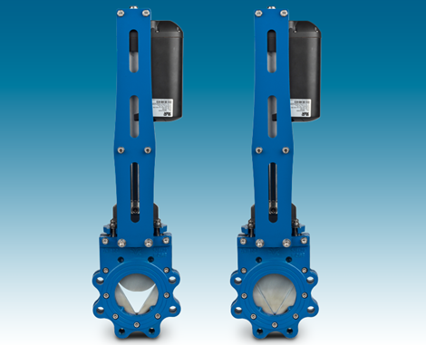AVK knife gate valves with linak and V port