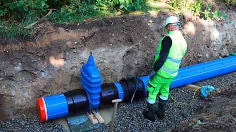 AVK gate valves with PE ends for a fully welded PE pipe system
