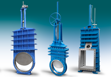Knife gate valves for dams, reservoirs and hydropower