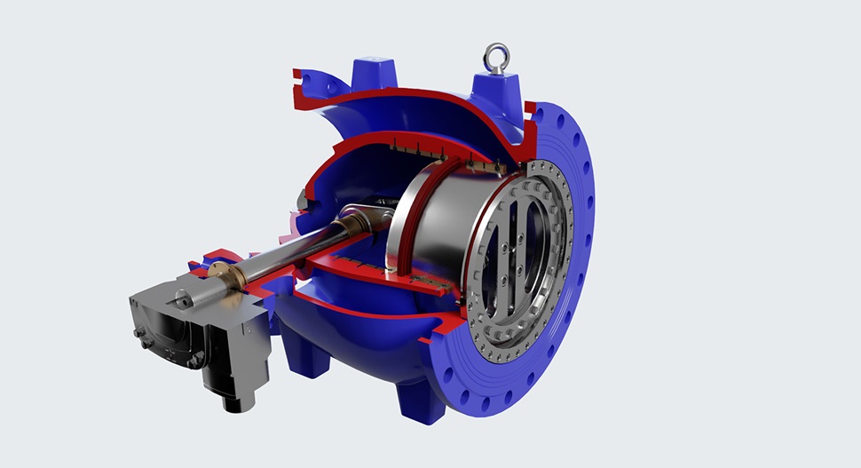 The internal of an AVK needle valve, also called a plunger valve