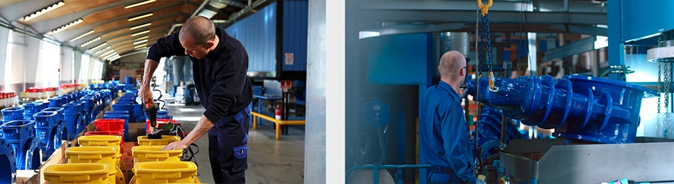 Coating and control of products in the AVK factory
