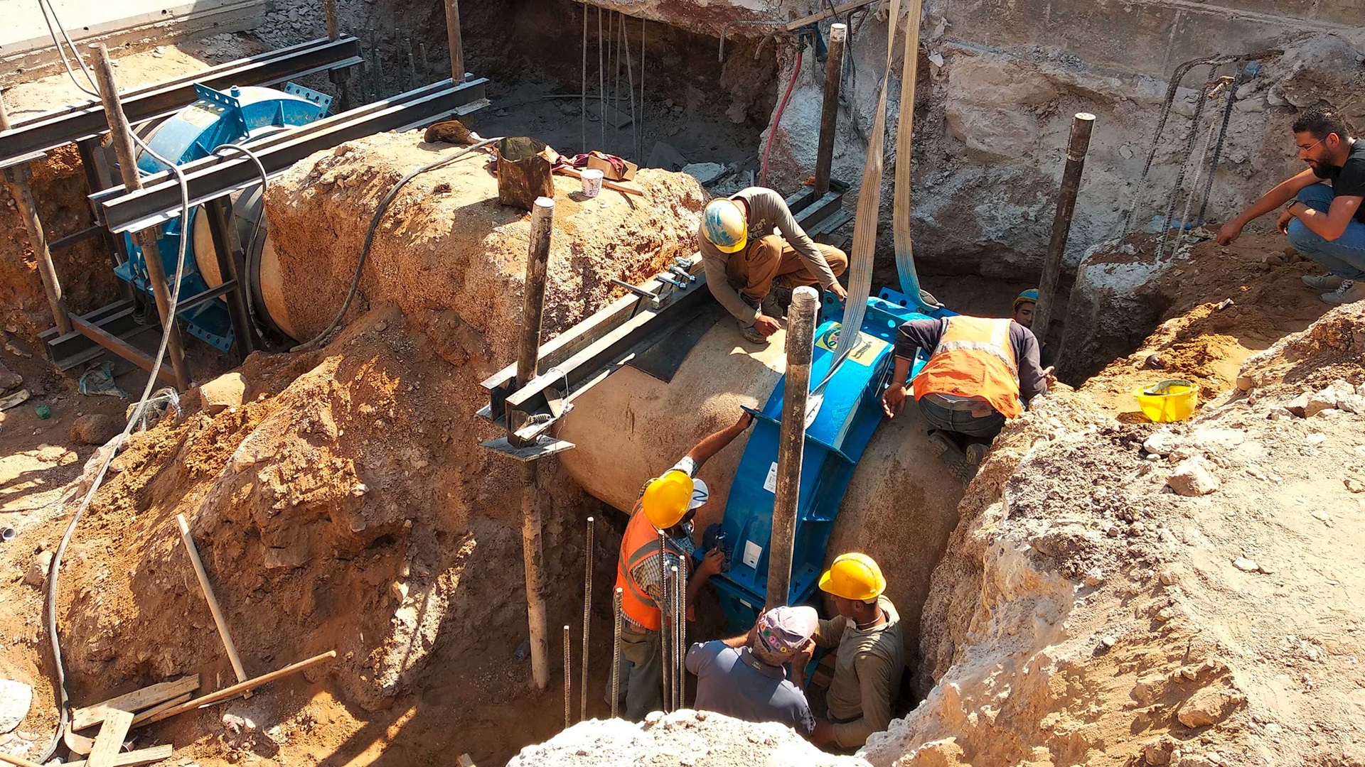 Protection of socket joints on a DN1200 water pipeline in Beirut, Lebanon