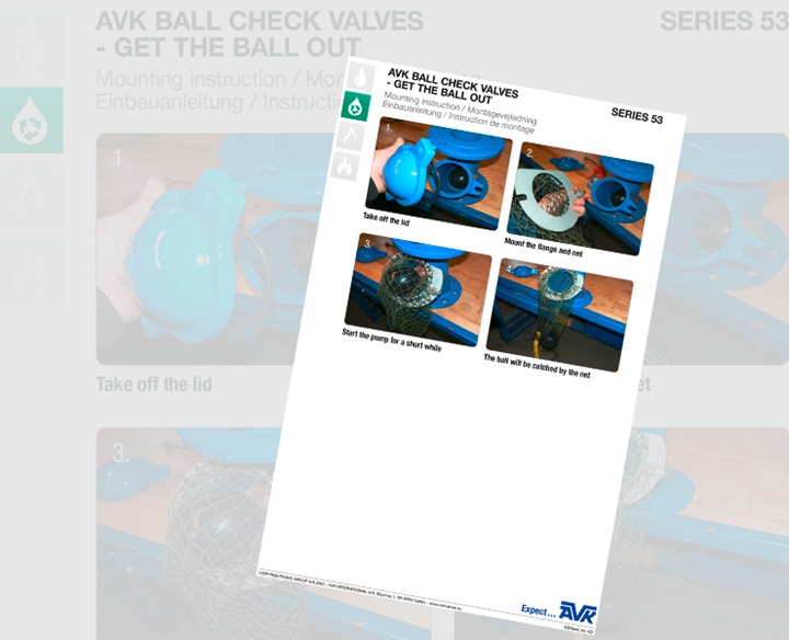 AVK mounting instruction, ball check valve