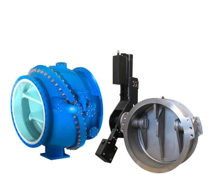 Check valves for dams and reservoirs