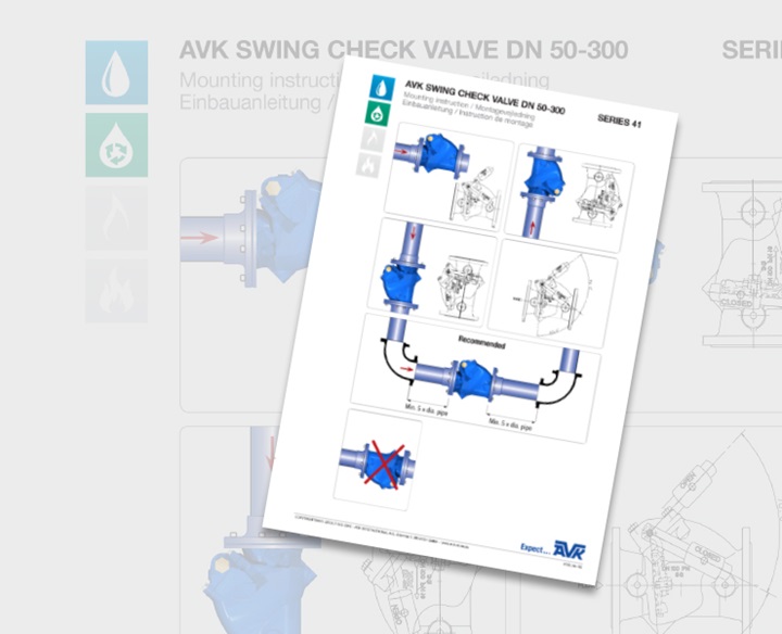 AVK mounting instrutions swing check valve series 41