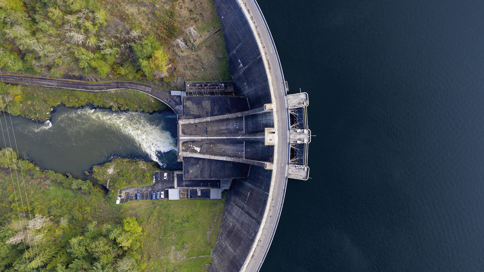 Dams letting out water