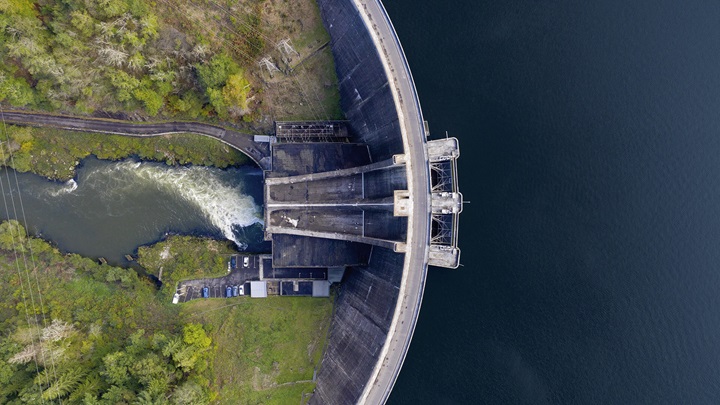 Dams letting out water
