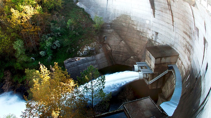Dams letting out water