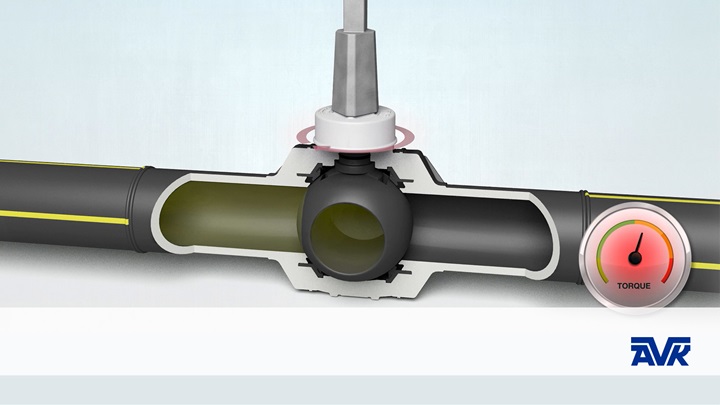 Animation of the PE ball valve showing the top cap replacement under live conditions - thumbnail
