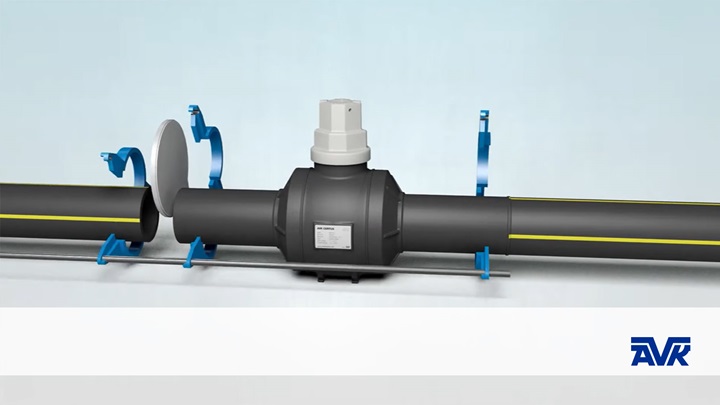 Animation with welding and access system of the PE ball valve - thumbnail